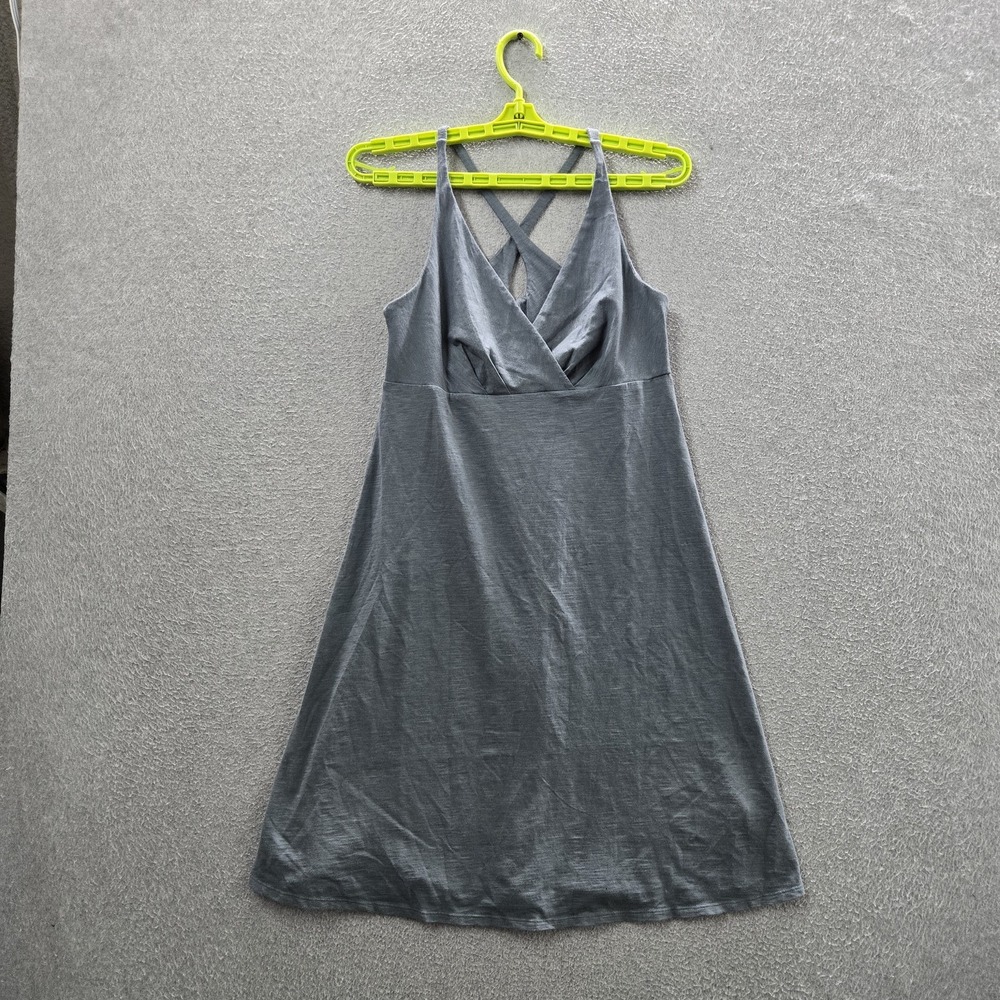 Patagonia Women Dress S Gray Seabrook A-Line Slip Dress Strap Sleeveless Logo